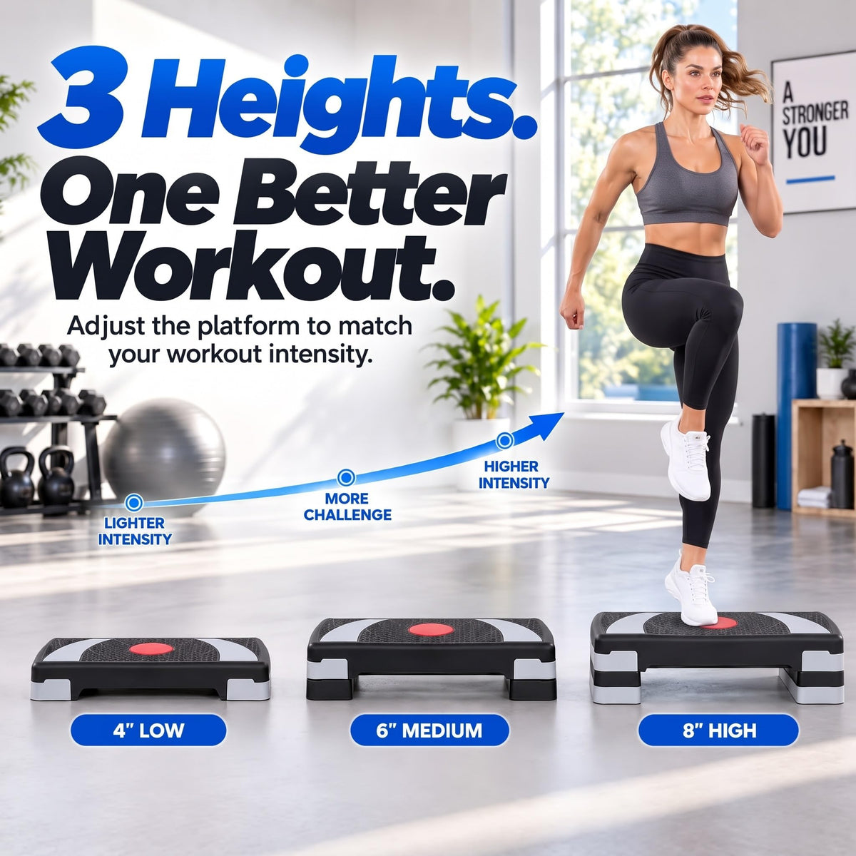 31'' Aerobic Step Platform with 4 Risers T299