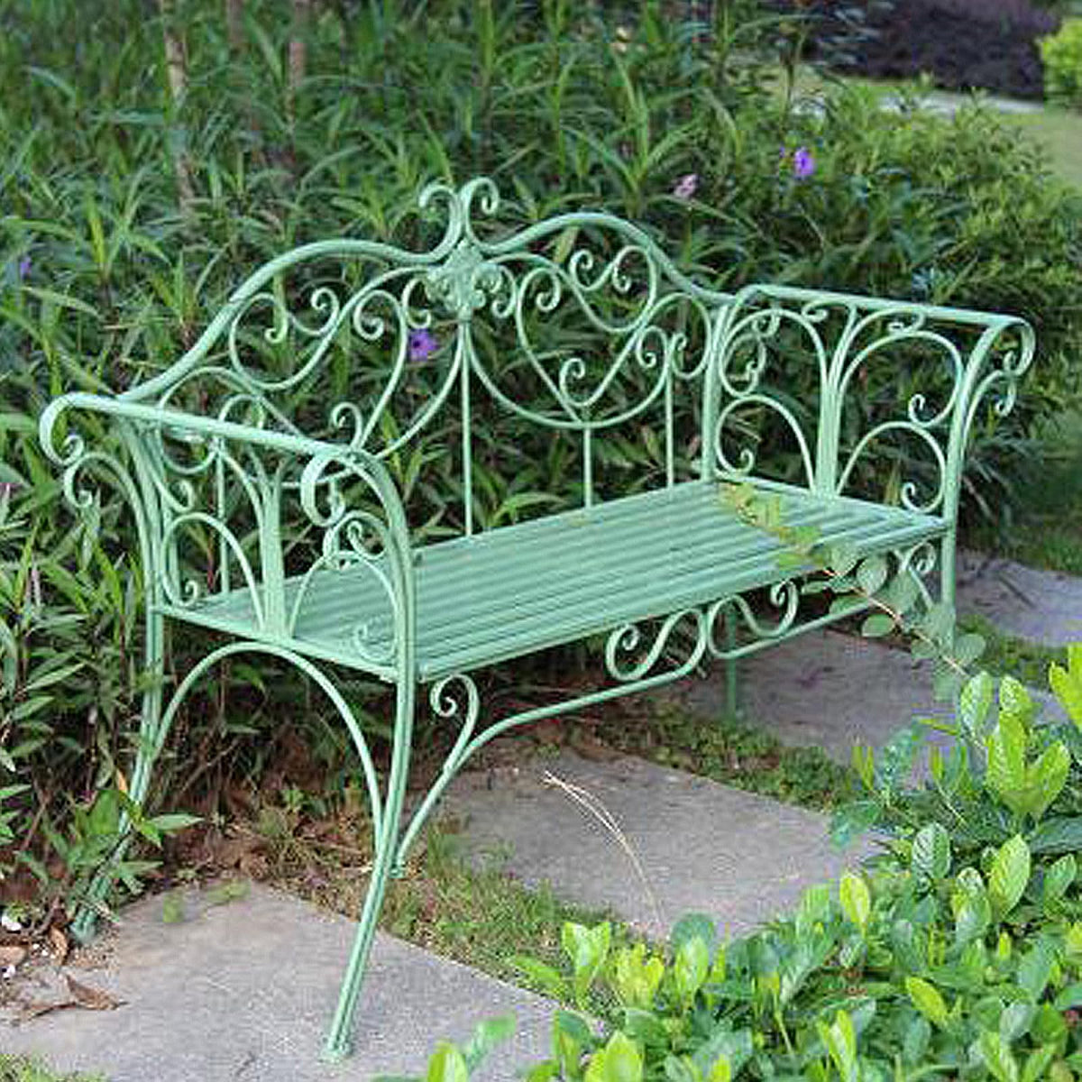 2-Seat Outdoor Metal Bench T185435