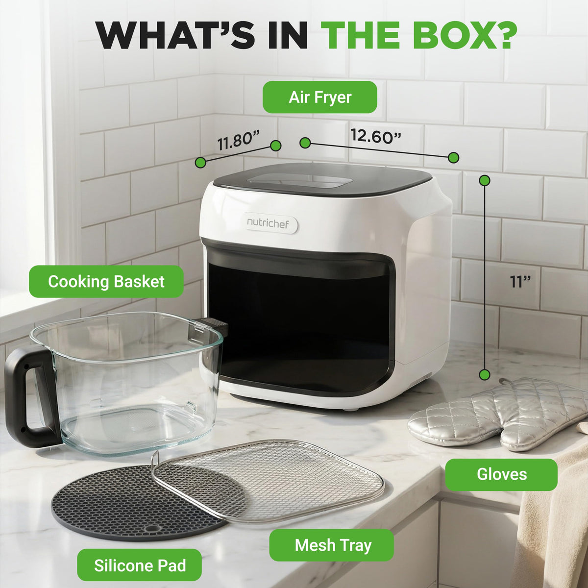 7.5 Quart Air Fryer with 6 Preset Cooking Modes O907