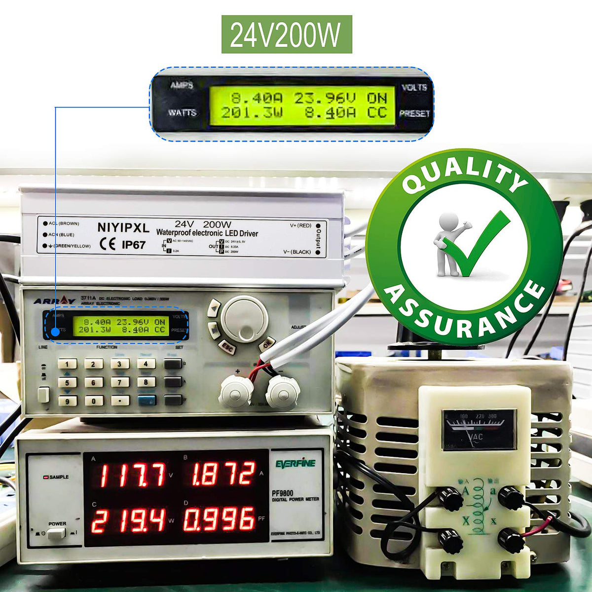 200 Watts 24V DC Waterproof IP67 LED Power Supply B67352