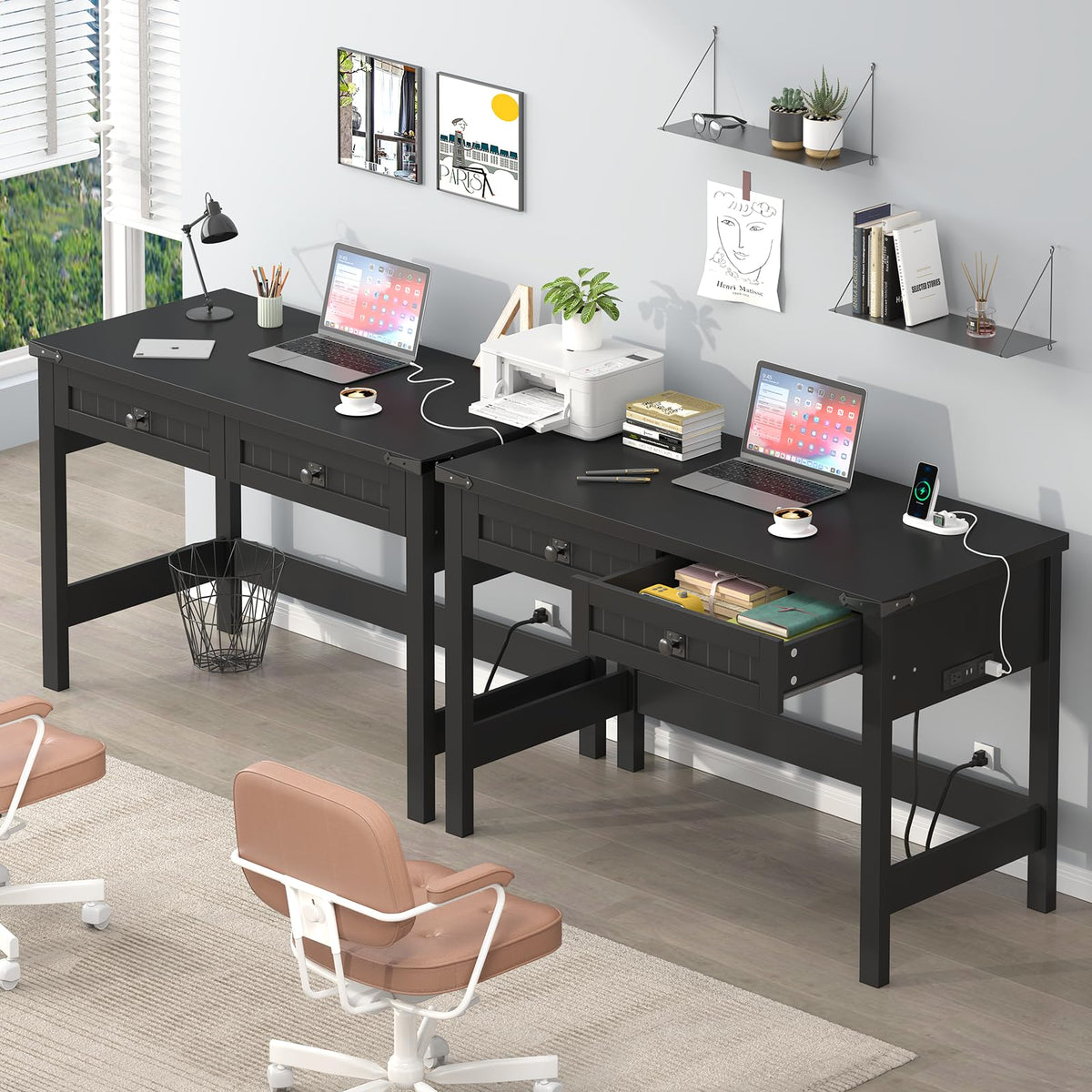 39 Inch Small Computer Desk with Drawers Q3218