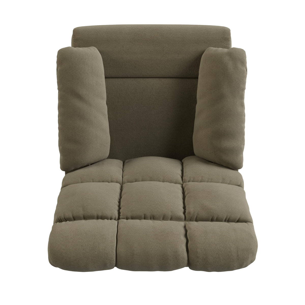 Velvet Swivel Rocker Recliner Chair with Adjustable Backrest and Footrest D171