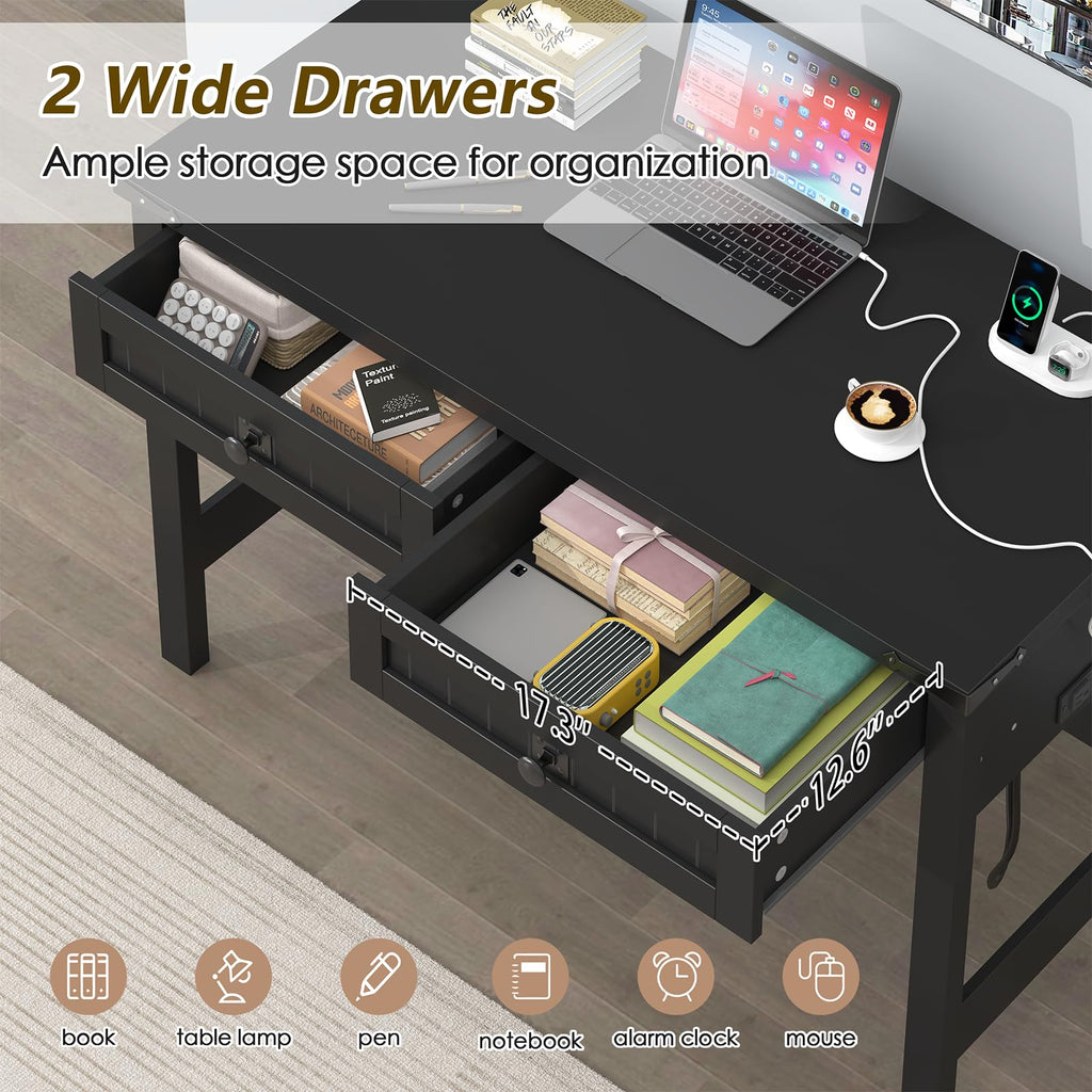 39 Inch Small Computer Desk with Drawers Q3218