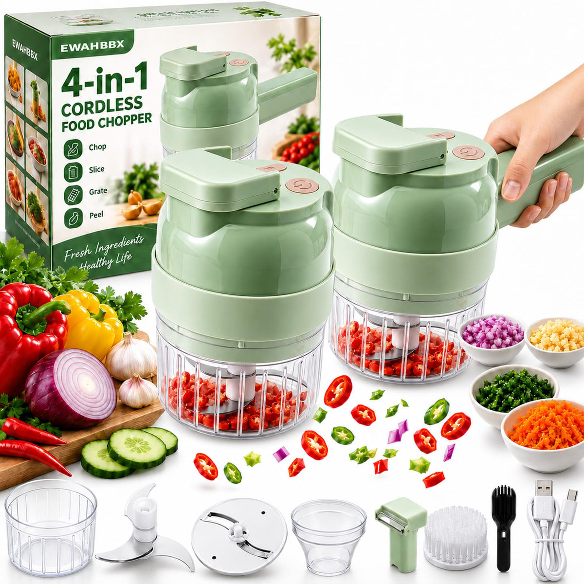 4 in 1 Handheld Electric Vegetable Chopper A86191