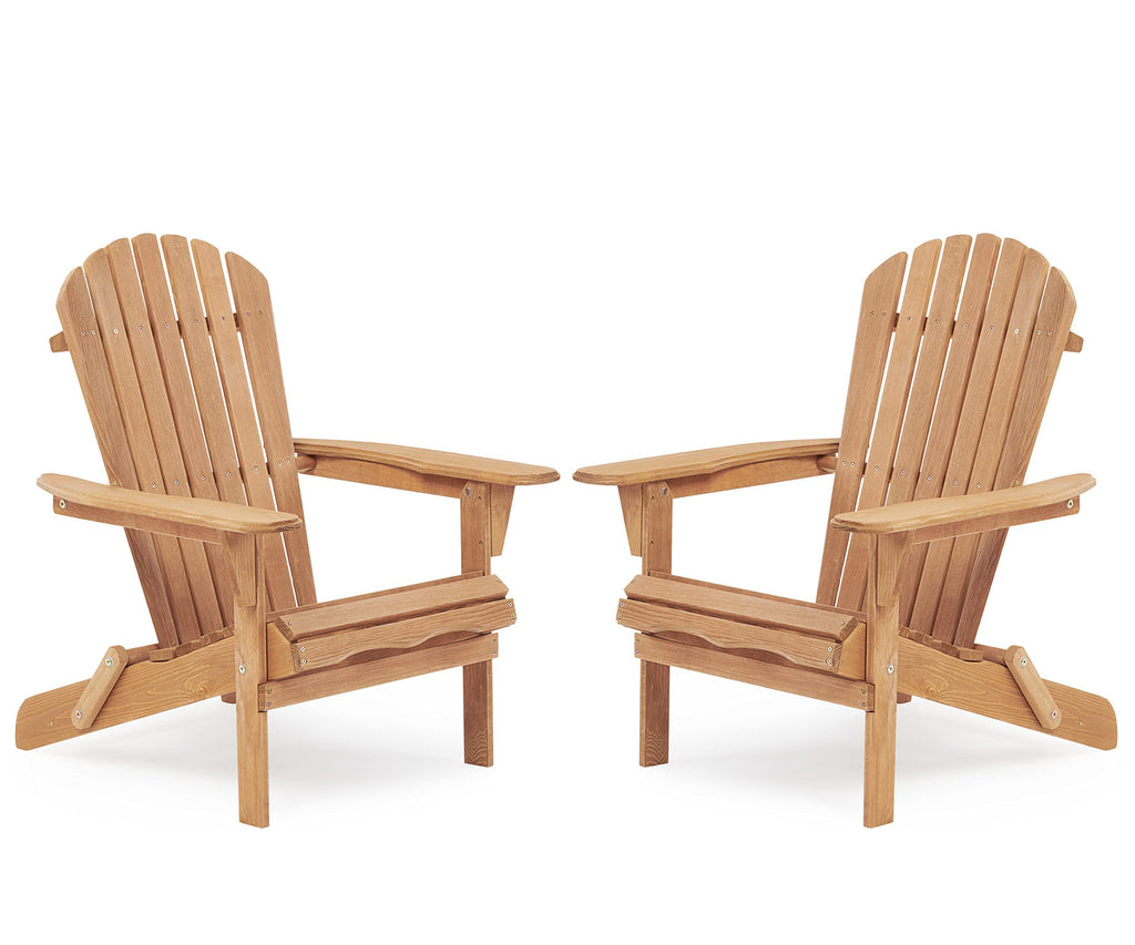 Folding Wood Adirondack Chair Set of 2 R94427