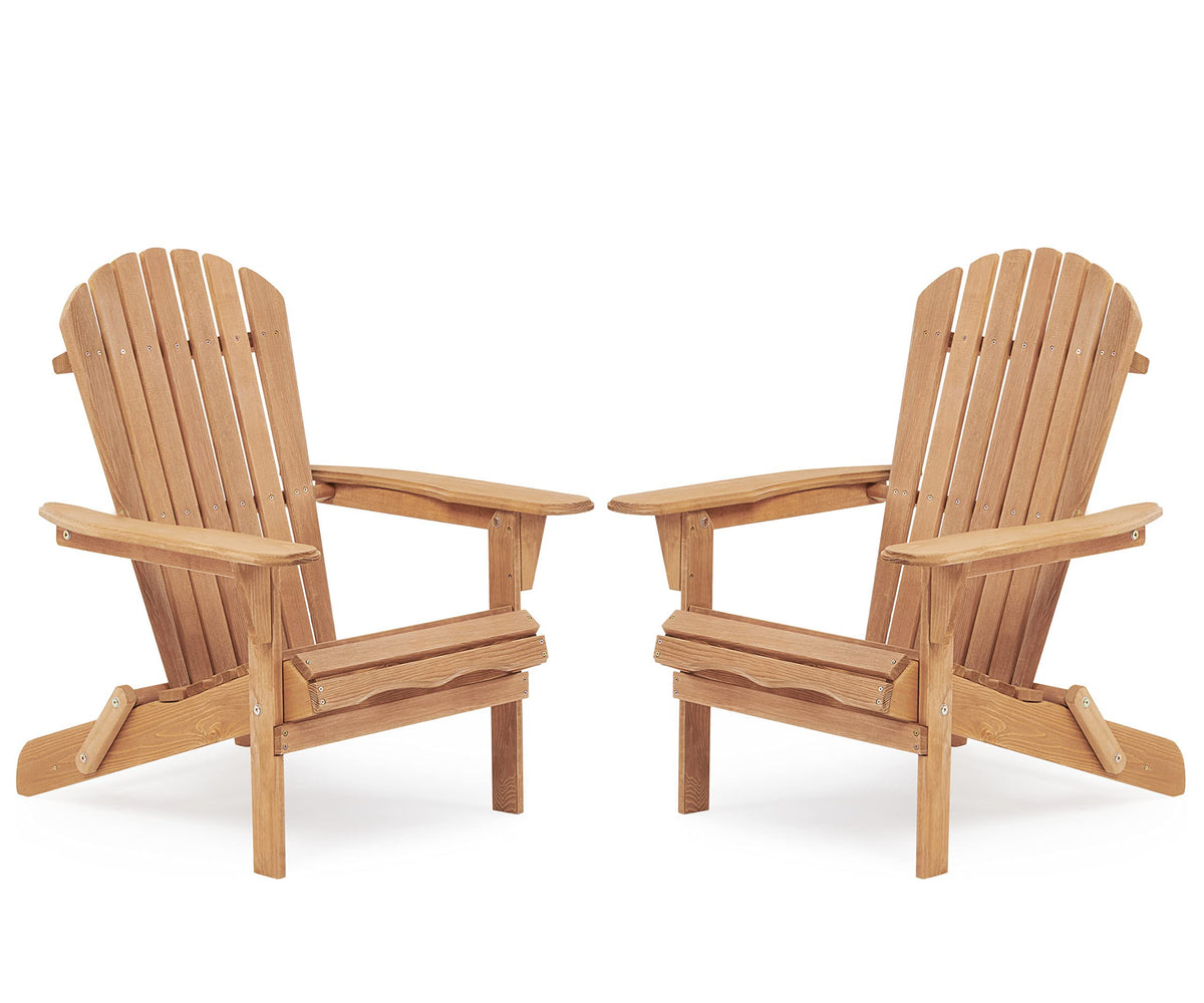 Folding Wood Adirondack Chair Set of 2 R94427