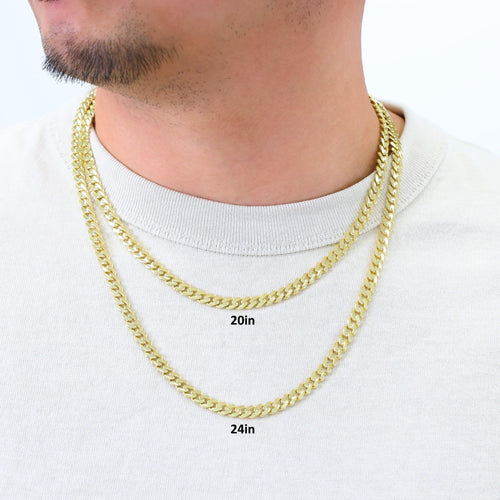 10k Yellow Gold 6mm Cuban Chain Necklace O3764