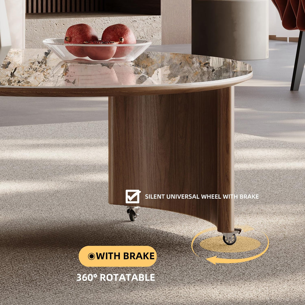 Round Expandable Coffee Table with Hidden Storage D792