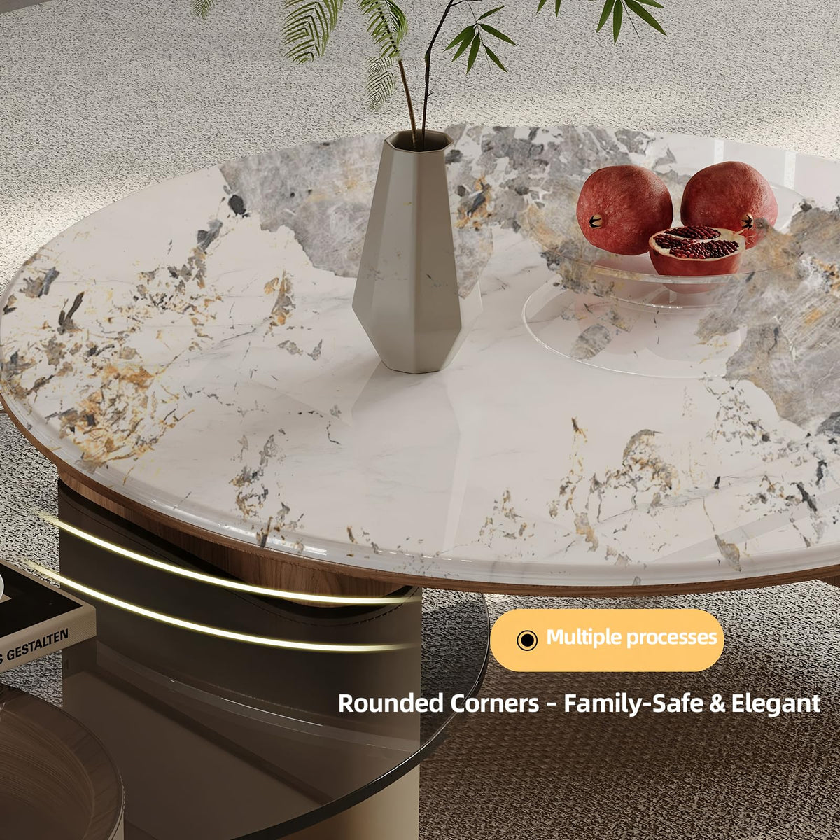 Round Expandable Coffee Table with Hidden Storage D792