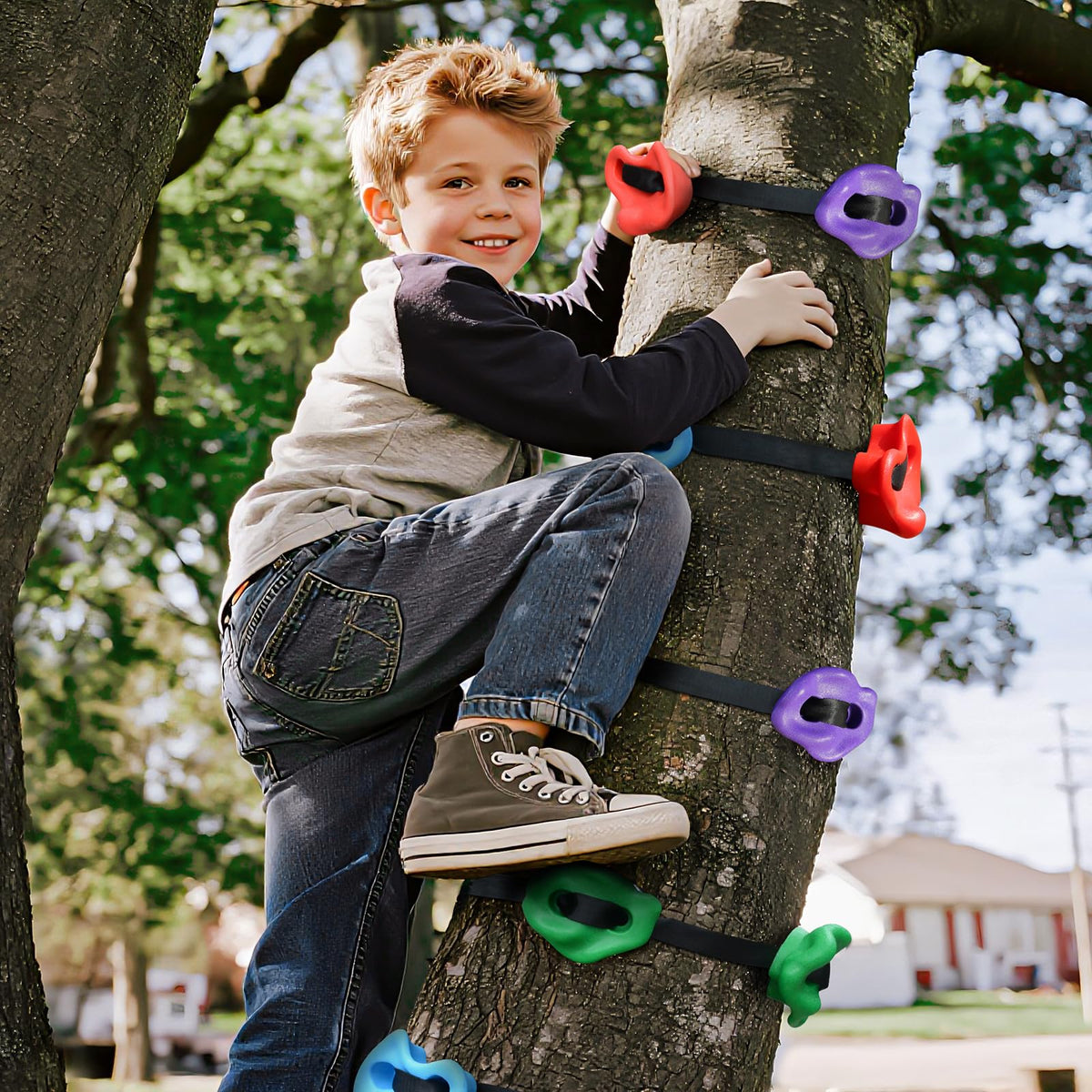 20 Tree Climbing Holds with 6 Ratchet Straps X386991
