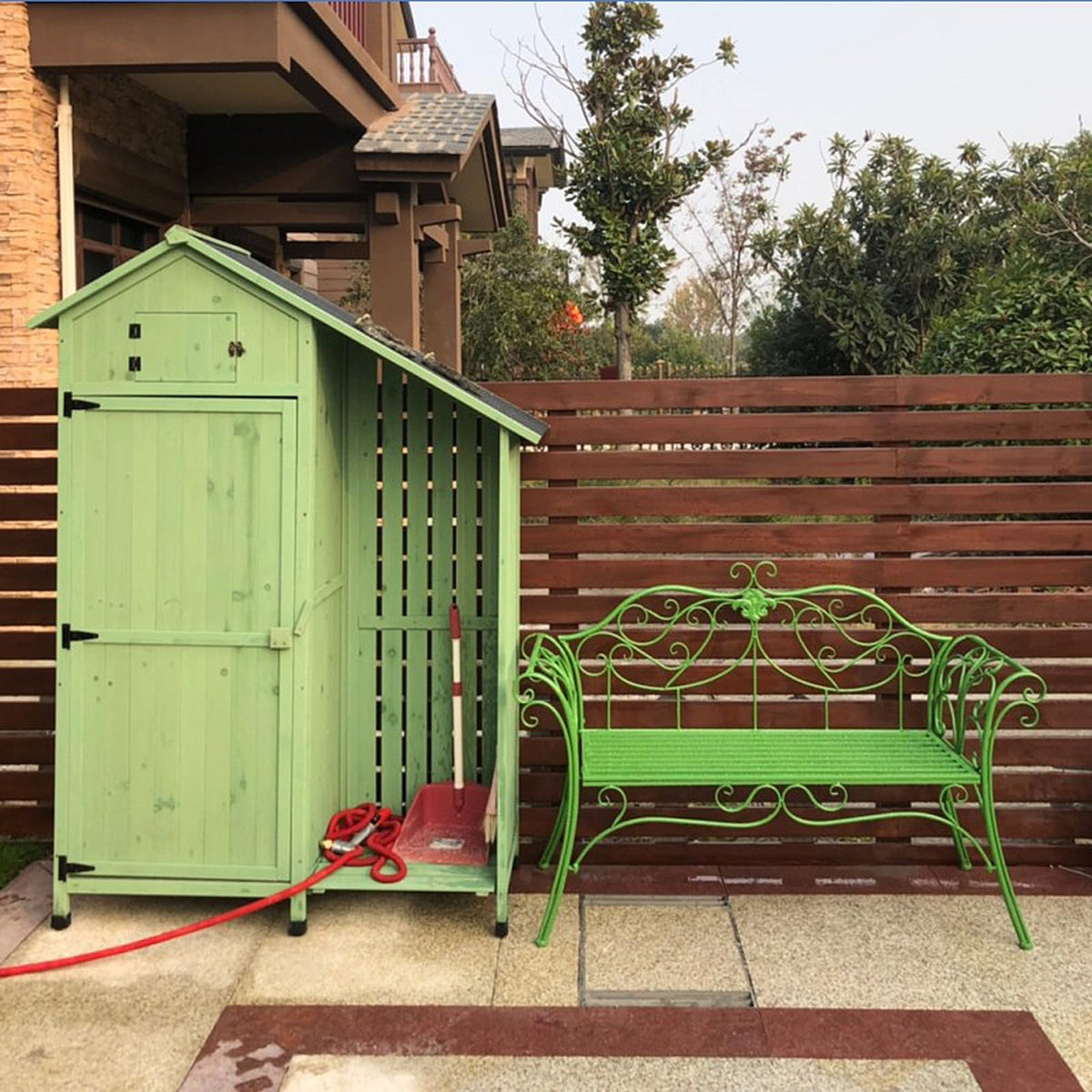 2-Seat Outdoor Metal Bench T185435