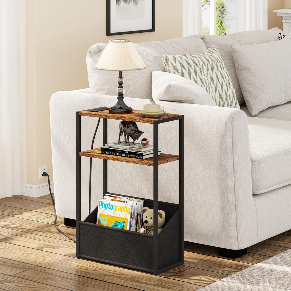 Narrow Side Table with Charging Station B282