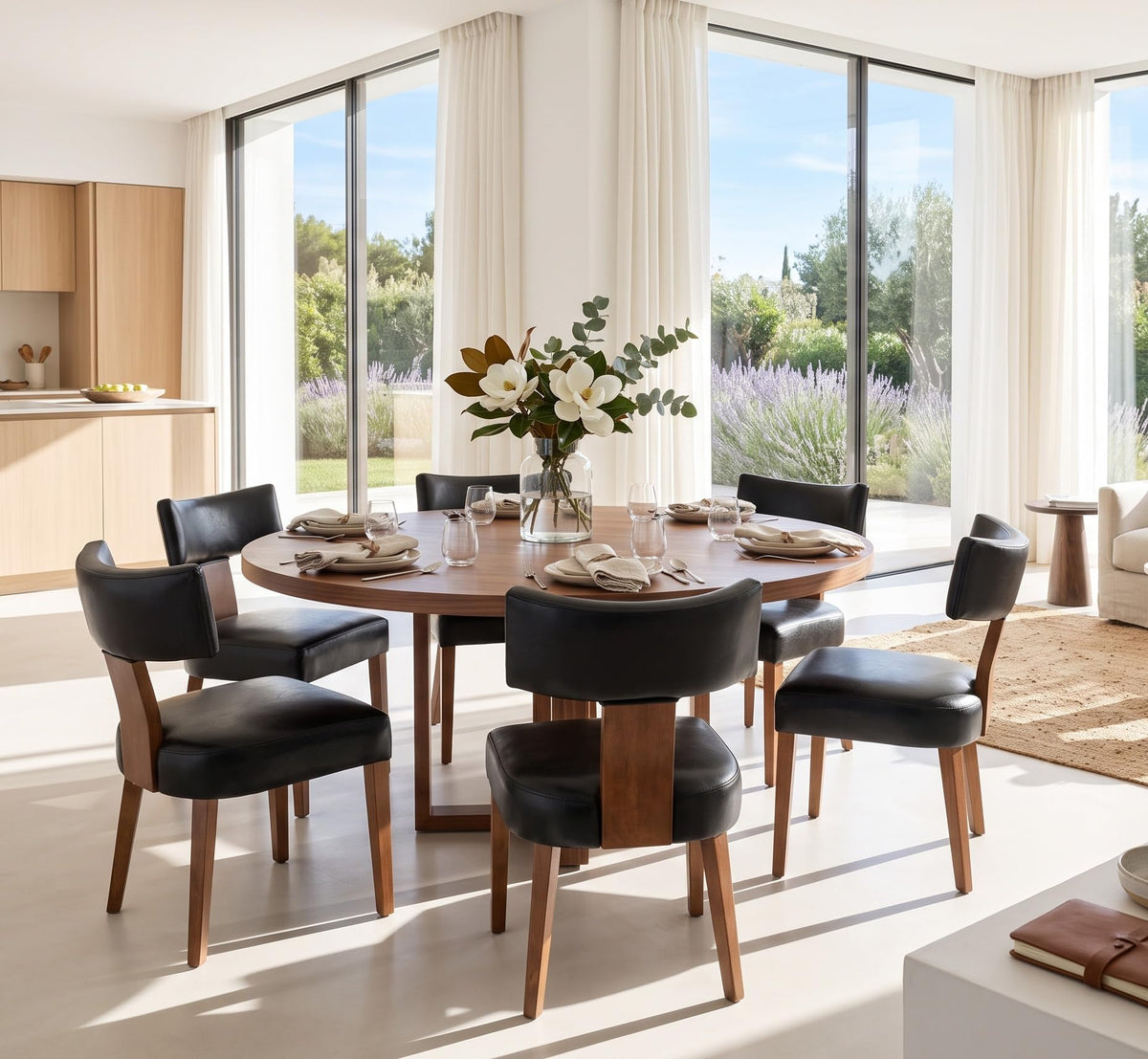 Black Set of 6 PU Leather Upholstered Dining Chairs G209262