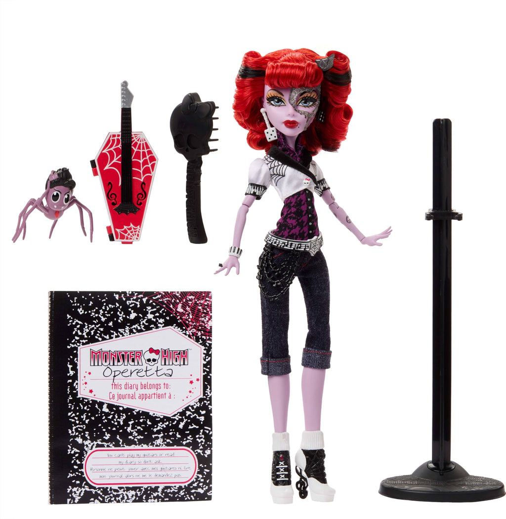 Monster High Operetta Doll with Doll Stand, Diary, and Pet Spider G945431