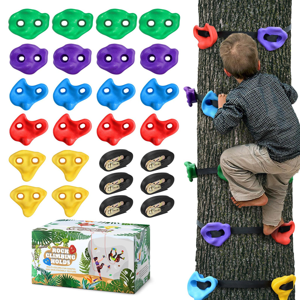 20 Tree Climbing Holds with 6 Ratchet Straps X386991