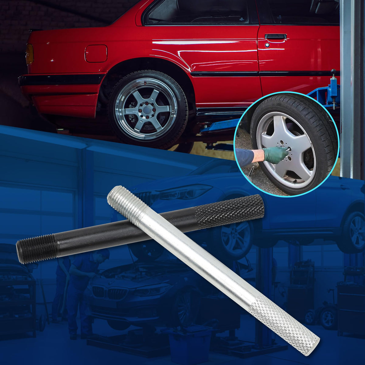 Steel Alloy Wheel Alignment Pin Tool M14x1.5/1.25 F141