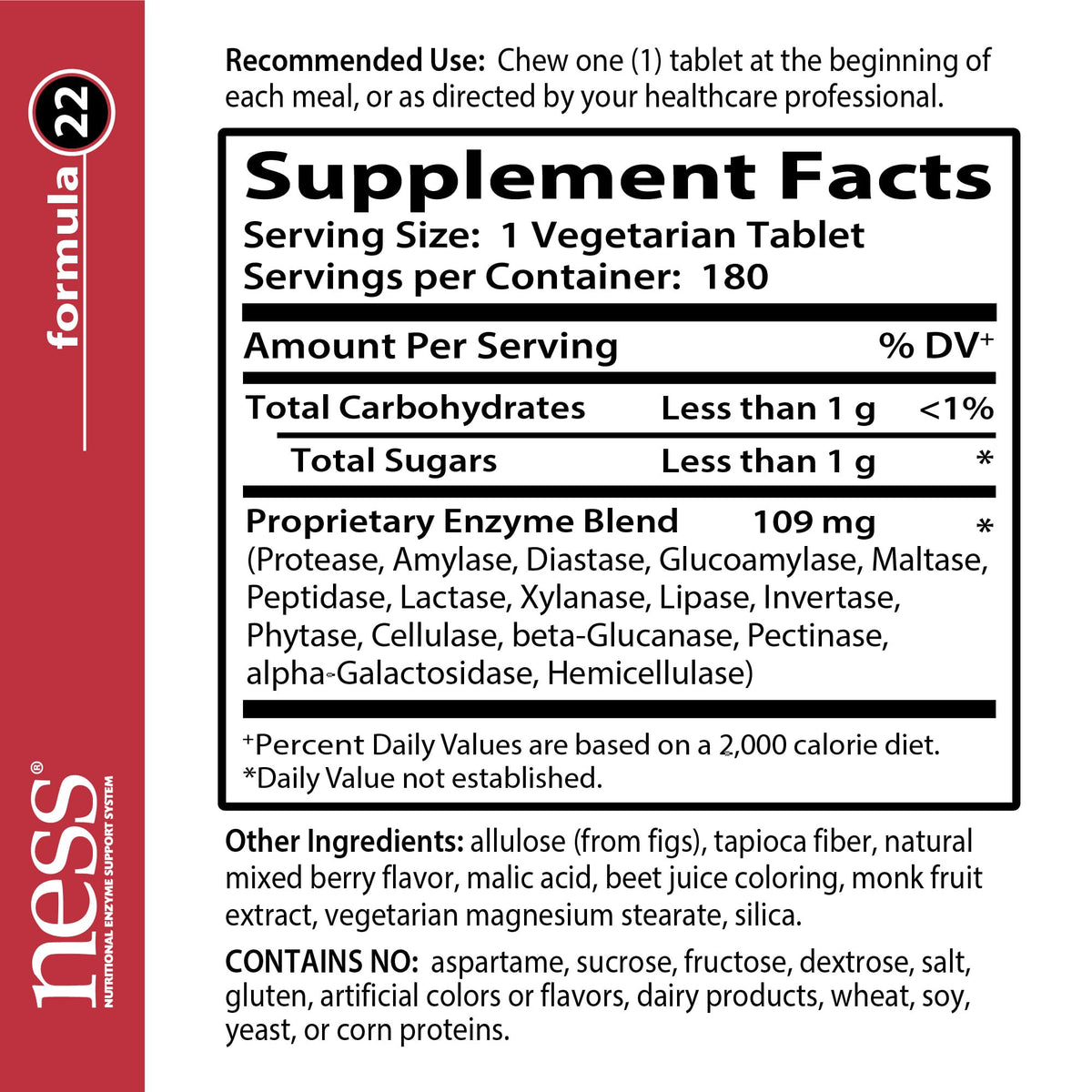 Mixed Berry Vegetarian Chewable Digestive Supplement P522573