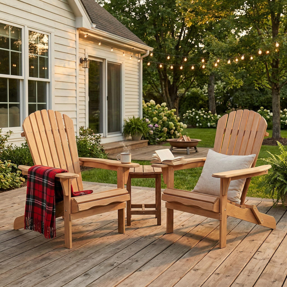 Folding Wood Adirondack Chair Set of 2 R94427