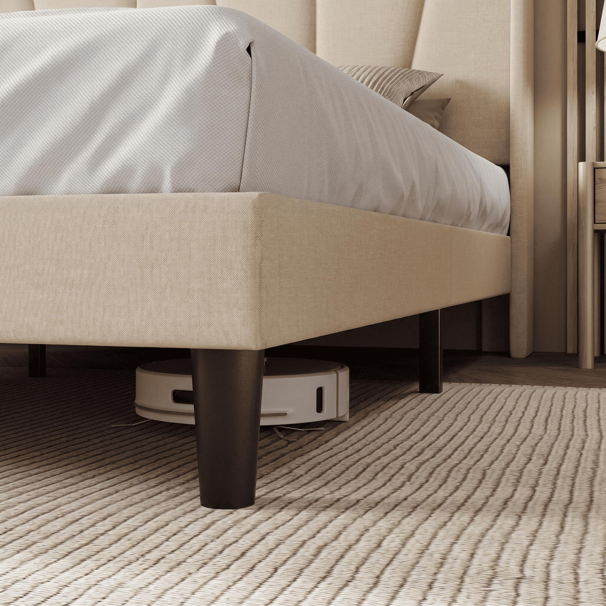 Queen Size Linen Bed Frame with Headboard M91192