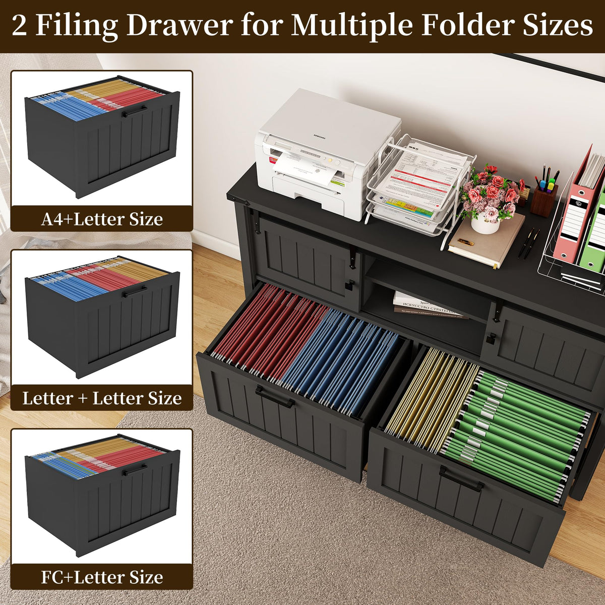Lateral File Cabinet with Charging Station T44214
