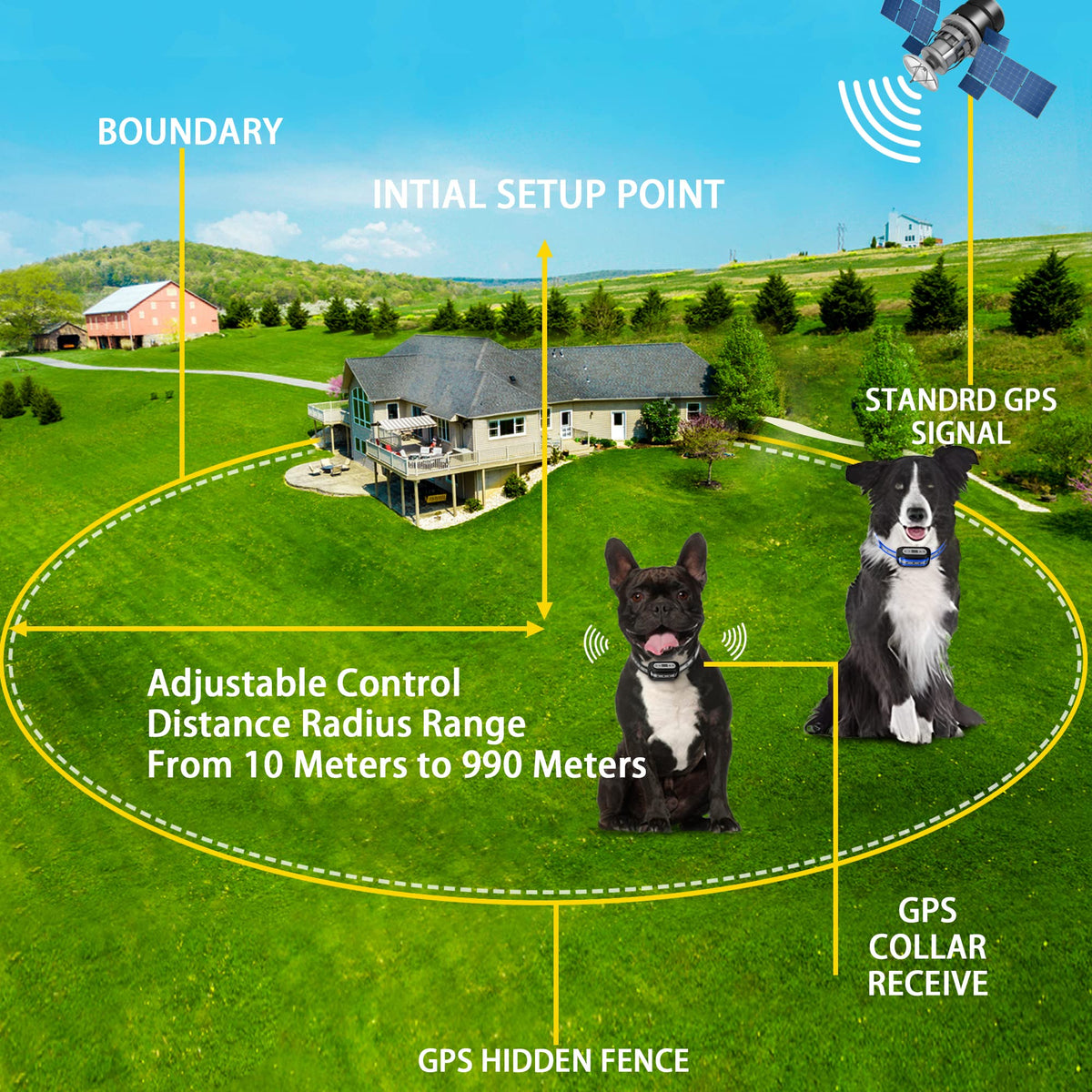 GPS Wireless Dog Fence System for 2 Dog T528080