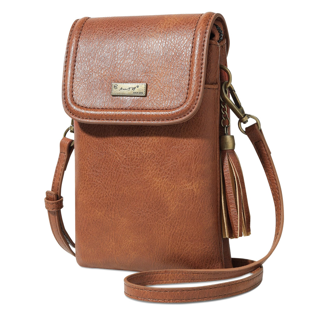 Small Brown Crossbody Bag with Tassel P296050