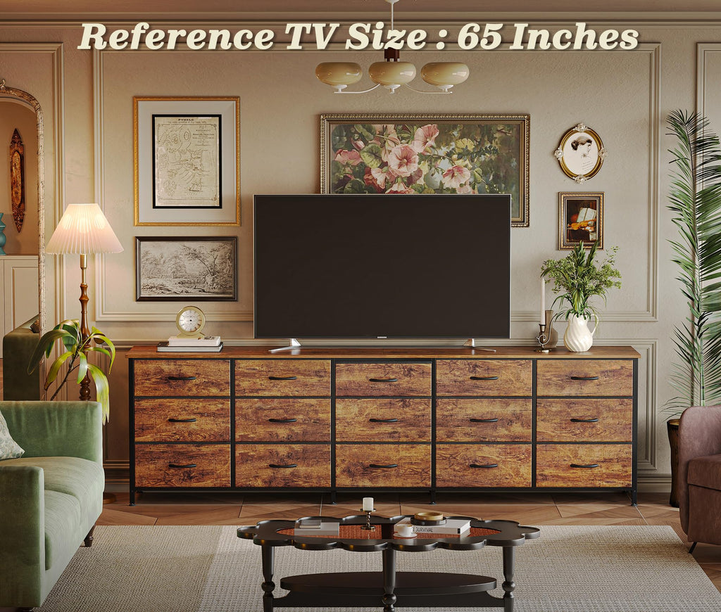 78.7 inch 15 Drawer Fabric Dresser J11349