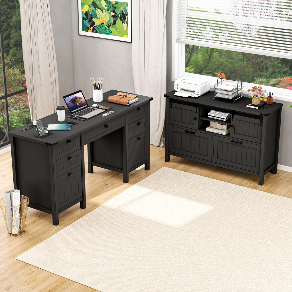 Lateral File Cabinet with Charging Station T44214