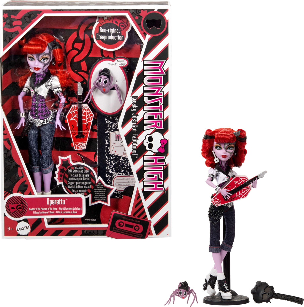 Monster High Operetta Doll with Doll Stand, Diary, and Pet Spider G945431