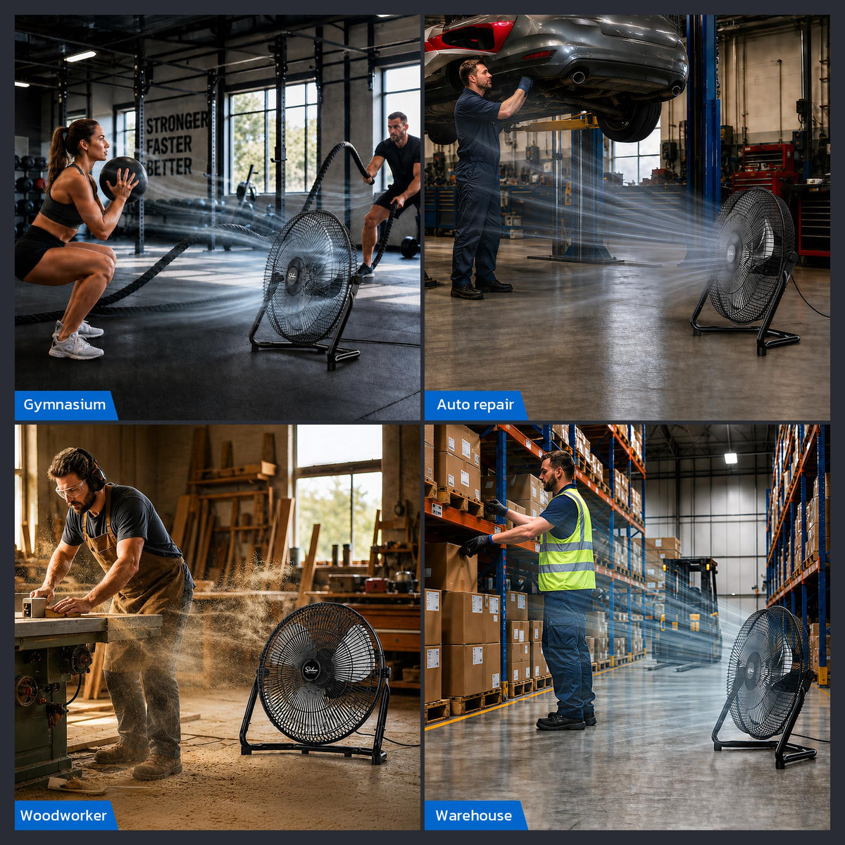 20 Inch 3-Speed High Velocity Metal Floor Fan I6905