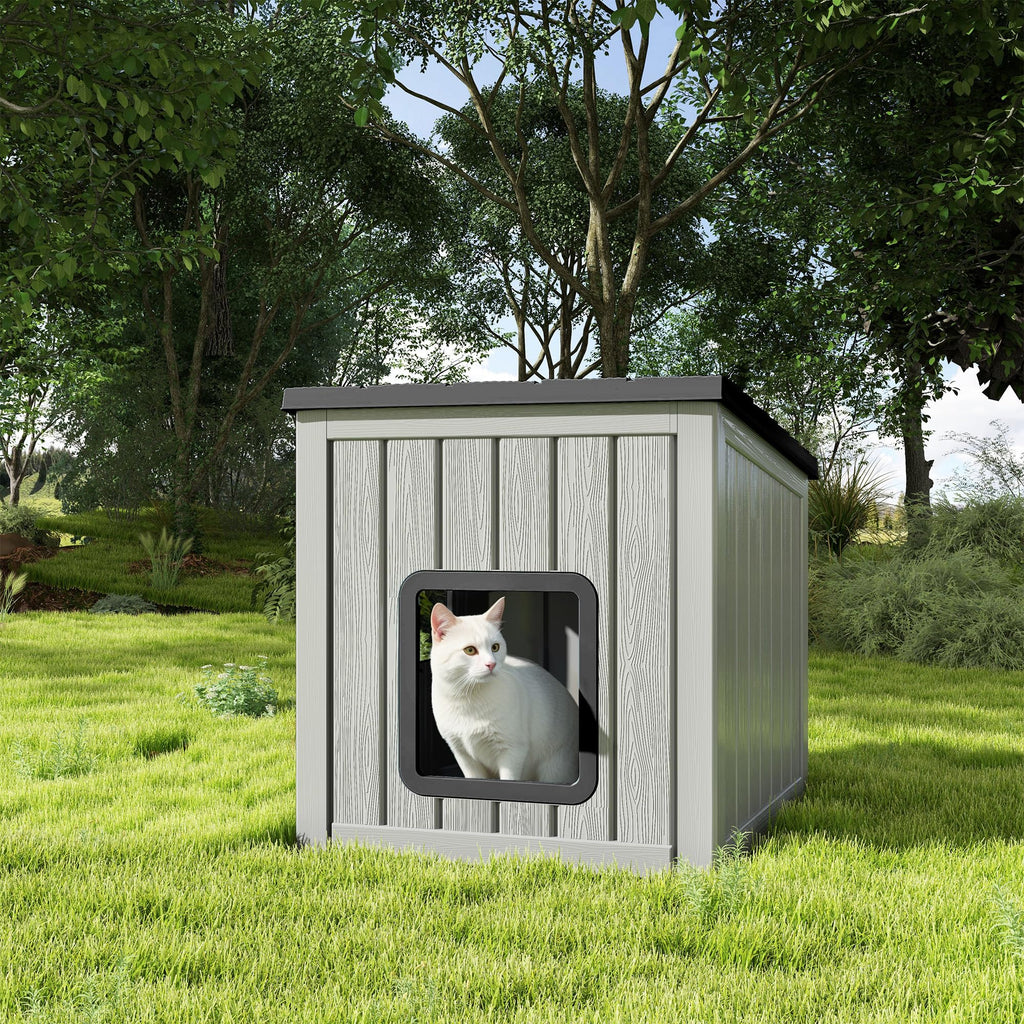 Weatherproof Insulated Resin Outdoor Cat House U51335